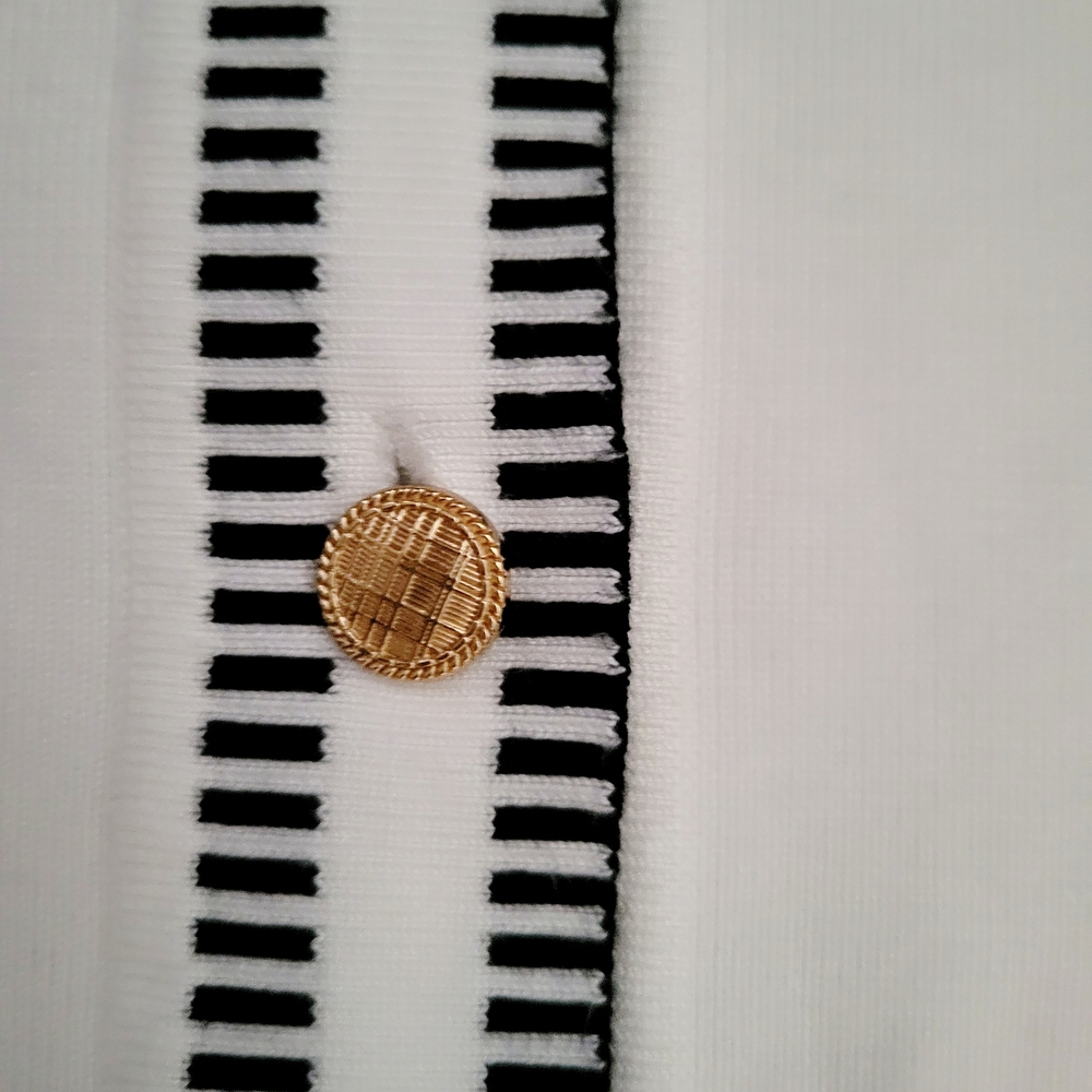 Adrianna Papell Womens White Blazer with Black Stripes Size US M - Picture 8 of 8